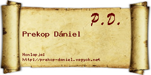 Prekop Dániel névjegykártya